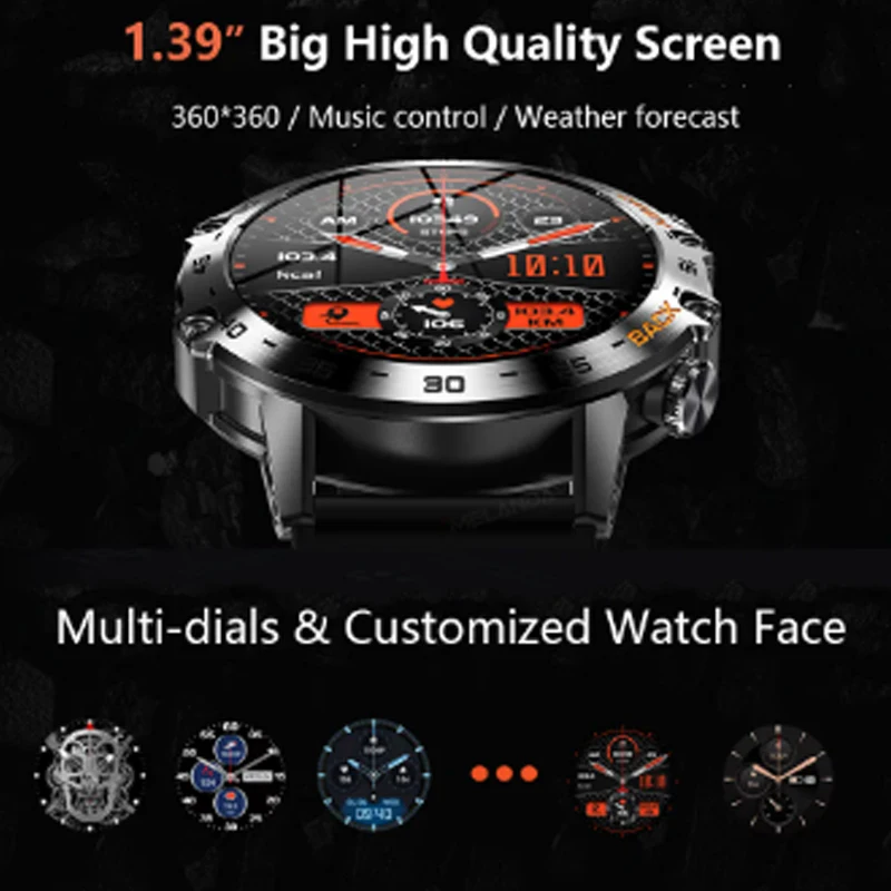 עבור Samsung Galaxy A90 5G/SM-A908/A9080 Meizu E3 1.39 אינץ מסך גדול שעון חכם גברים, נשים, 2023Health שעוני יד Smartwatch - 2