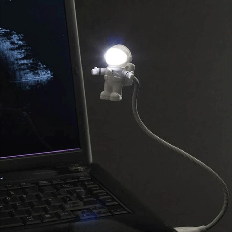 USB מנורת לילה LED אסטרונאוט המנורה מנורת שולחן גמיש LED מנורת הלילה 5V קריאה שולחן אור איש החלל קישוט מנורה למחשב נייד - 2