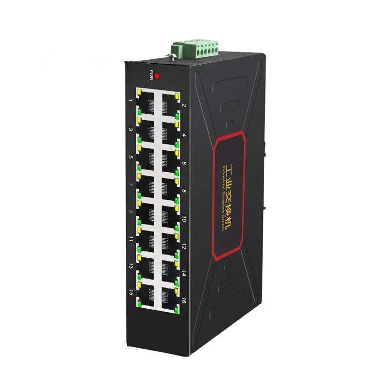 אספקת 16 יציאות תעשייתי מתגי Ethernet 10/100Mbps דין מעקה מסוג RJ45 רשת מתג 16 port gigabit switch - 2