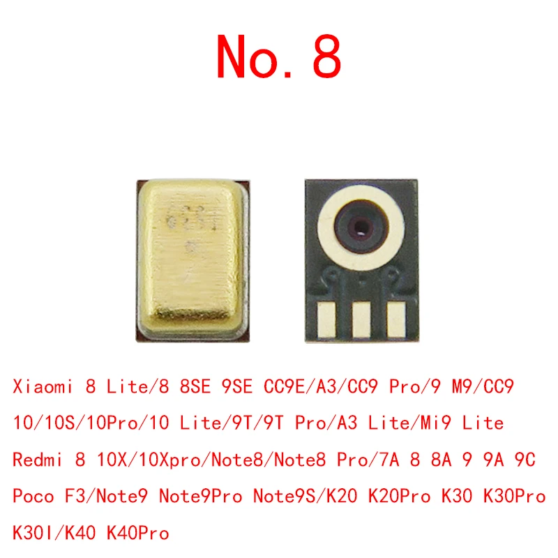 5pcs הפנימי מיקרופון רמקול עבור Xiaomi 10 Pro 9 SE T CC9 6 6X 5 4 מקסימום 2 Redmi הערה 11 10 9 9 8 7 K20 K30 K40 המיקרופון משדר - 2