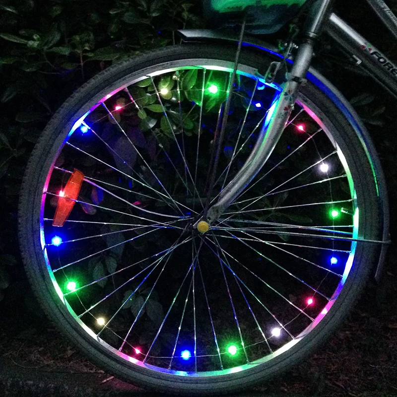2M אופניים אורות חיצונית גלגל 20 LED מחרוזת אור רכיבה על אופניים דיבר ההגה המנורה מסיבת אורות חיצונית Luces Led Bicicleta Bisiklet - 2