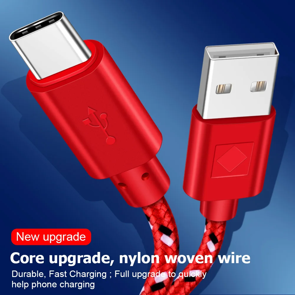 USB Type C כבלים עבור xiaomi redmi k20 pro 1M 2M 3M USB C טלפון נייד כבל טעינה מהירה מסוג-C כבל נתונים עבור סמסונג Huawei - 2