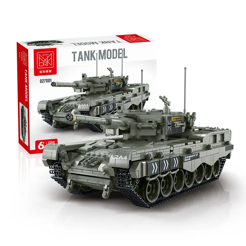MOC כוחות צבאיים WW2 גדול Leopard 2A4 ראשי קרב טנק אבני הבניין דגם תואם לגו לבנים DIY ילד צעצוע ילד מתנות - 2