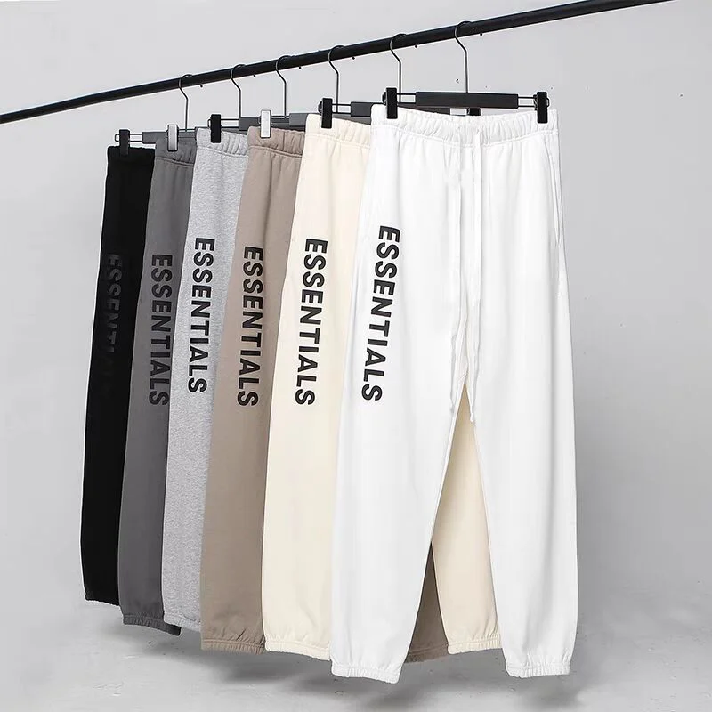 2023 החדש יסודות מכנסיים מכתב מודפס לוגו כותנה מכנסי מותג האופנה oversize חופשי יוניסקס באיכות גבוהה מזדמנים מכנסיים - 2
