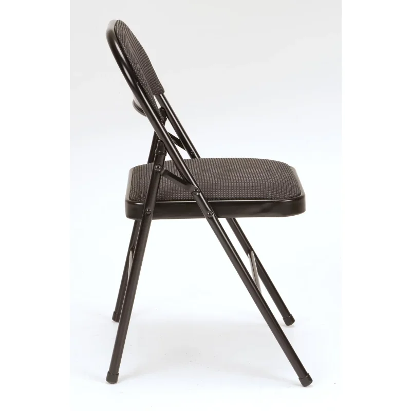 מעמודי התווך בד מרופד כיסא מתקפל, שחור, 4 לספור מרפסת ריהוט קש הכיסא ריהוט קש - 2