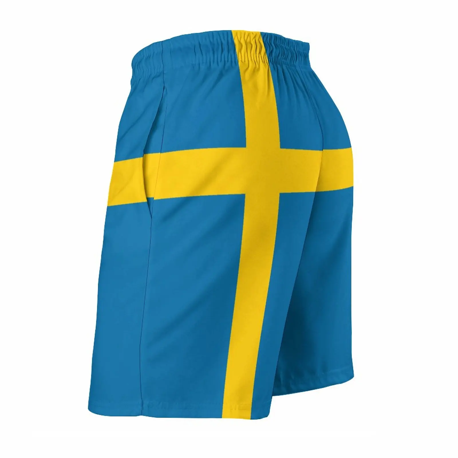 שוודיה דגל הקיץ איסוף קצרים חוף ים חוף לנשימה מהירה יבש אנימה ספורט מתכוונן Drawcord חופשי אלסטי יוניסקס - 2