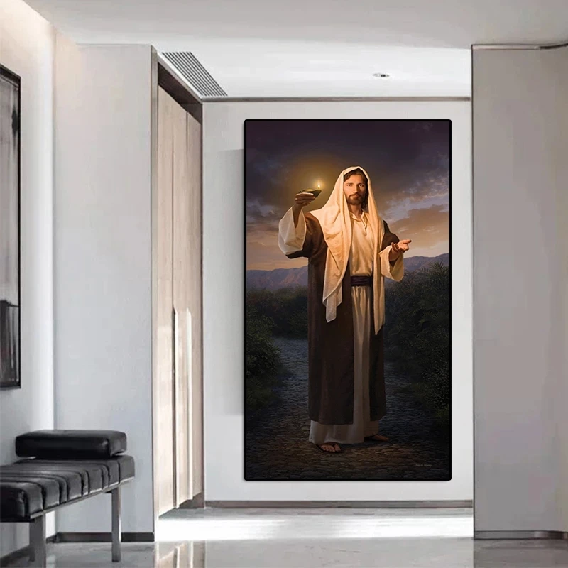דת ישו בד ציור קלאסי על אהבה טהורה של ישוע המשיח אלוהים כרזה, הדפסת אמנות מודרנית תמונות קיר לעיצוב הבית - 3