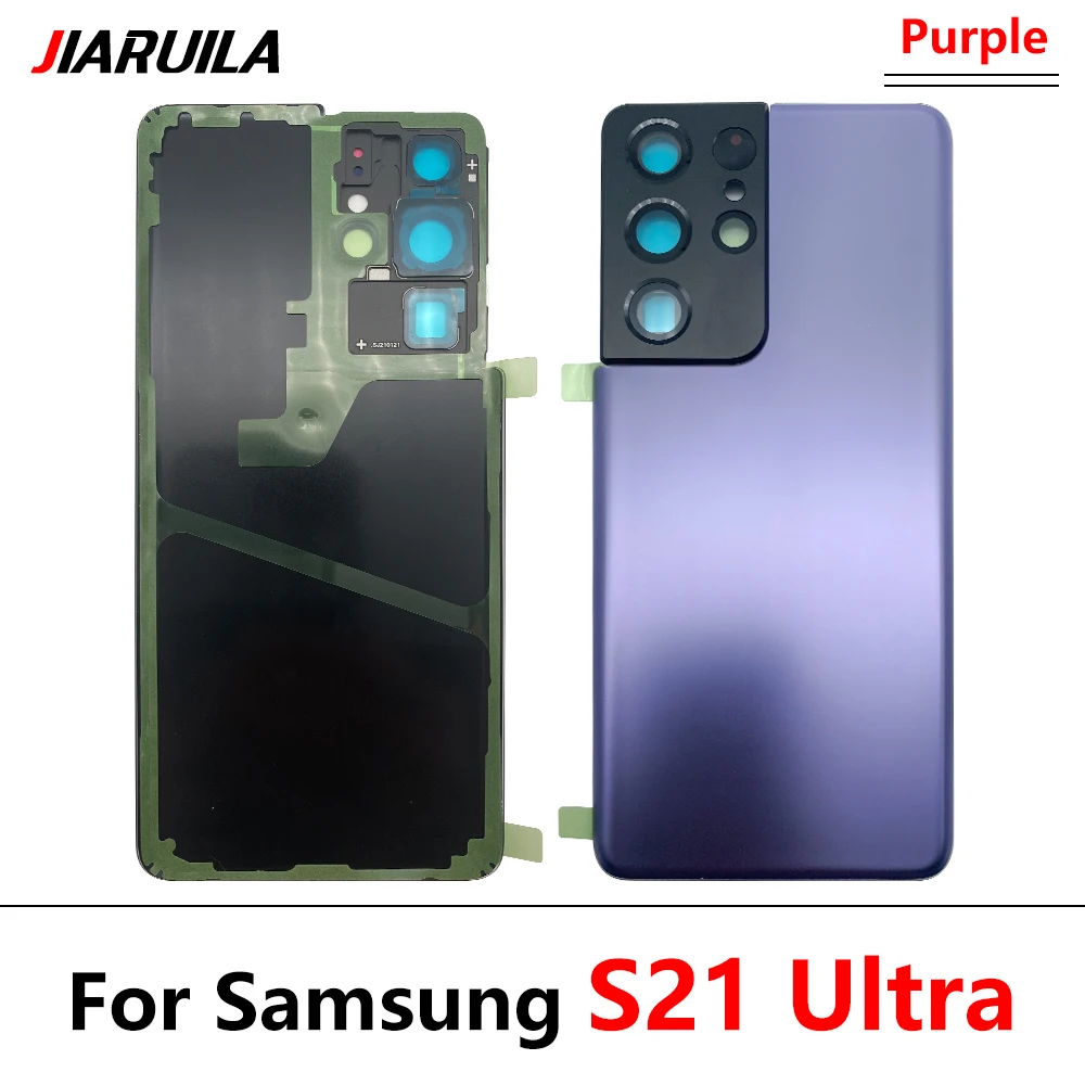 חדשות לסמסונג Galaxy S21 Ultra / S21-פה סוללה כיסוי אחורי הדלת האחורית דיור חלופי במקרה דבק עם מצלמה עדשת זכוכית - 3