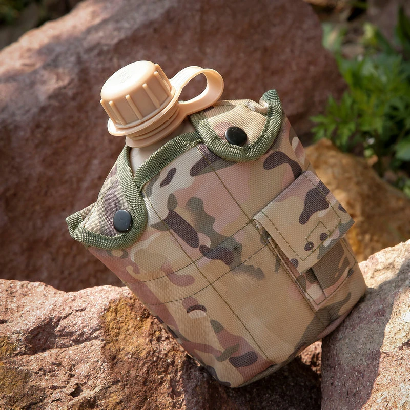 1 ליטר חיצוני הצבאי המימייה בקבוק קמפינג טיולי הליכה תרמילאות הישרדות בקבוק מים סיר עם מכסה המימייה קומקום - 3