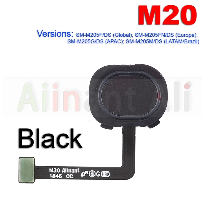 המקורי בחזרה הביתה כפתור מגע זיהוי טביעת האצבע של המפתח חיישן להגמיש כבלים עבור Samsung Galaxy M20 M30 A40s M305F M305 M205F M205 - 3