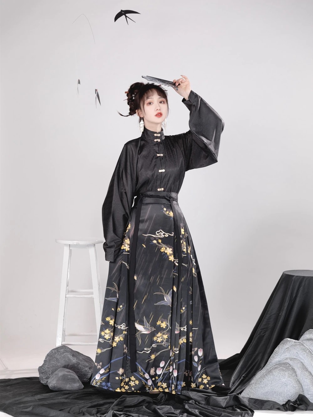 2023 סינית עתיקה שושלת מינג נשים, בגדי אופנה חדשה סגנון שרוול ארוך ארוך רופף שמלת רטרו יומי פיות hanfu להגדיר - 3