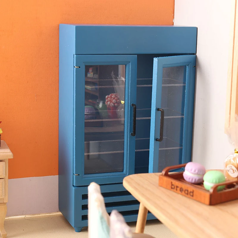 בית הבובות מיני רהיטים המקרר צבע כפול דלת מקרר מיני דגם מקפיא הבובות רהיטים זירת בית קישוט - 3