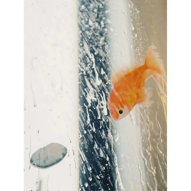 1Pc 2023 יצירתיים חדשים דג זהב דפוס אמבטיה עמיד למים וילון מקלחת שירותים יבש רטוב הפרדה נייד וילון מקלחת - 3