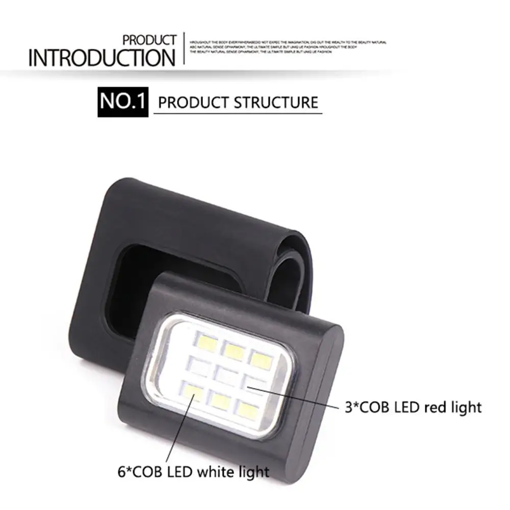 חיצוני ספורט אורות, קלח LED לילה פועל פנס אזהרה אורות מטען USB החזה מנורה מבטחים ריצה פנס - 3