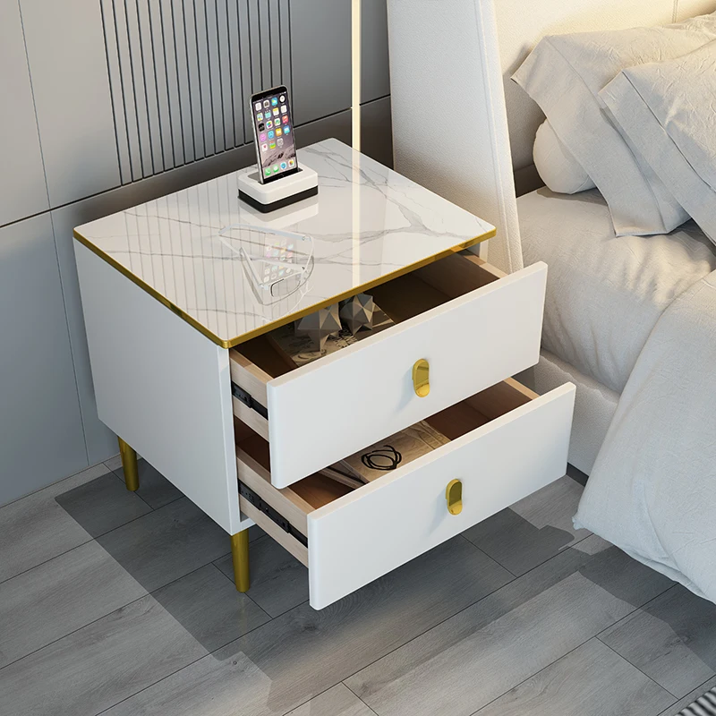 מודרני לבן מגירות שידות לילה מיני מינימליסטי המארגנים שידות לילה צר פשוט עיצוב שולחן דה Chevet ריהוט חדר שינה - 3
