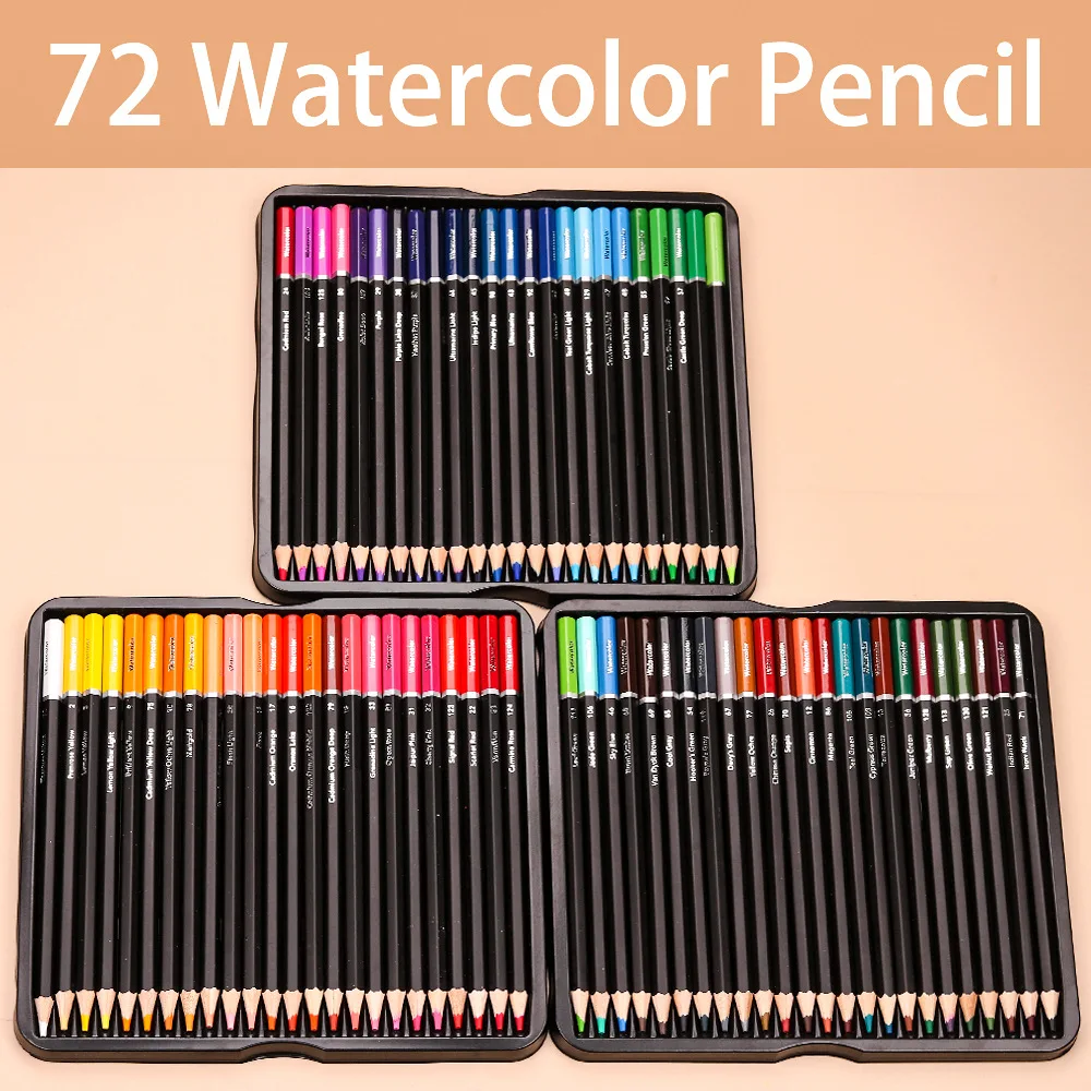 מפעל מכירה ישירה 72Pcs עפרונות צבעוניים ברזל מארז צביעה עם צבע מילוי עופרת יד לצייר גרפיטי 72 מים מסיסים צבע העיפרון - 3