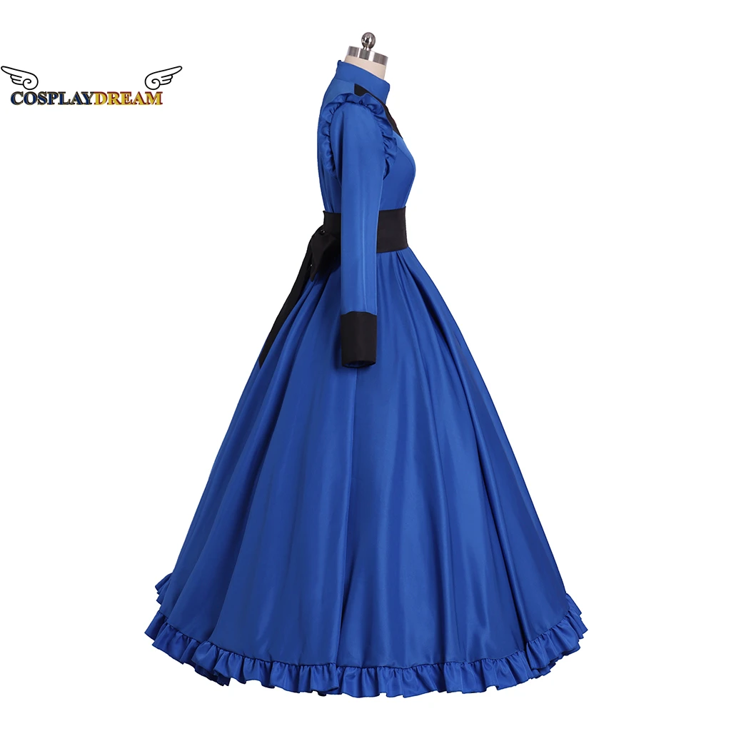 יובאבא תחפושות קוספליי יובאבא Cosplay כחול שמלת מסיבת ליל כל הקדושים תלבושת בהתאמה אישית למבוגרים בציר שמלה - 3