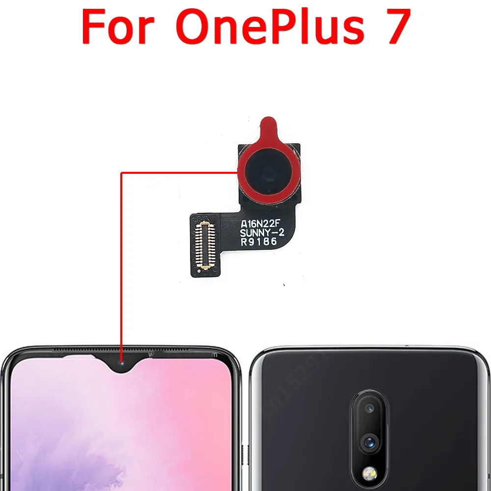לפני Selfie גדול מודול המצלמה עבור Oneplus 7 Pro 1+ 7T 5G אחד ועוד מבט אחורי אחורי מקורי מול חלקי חילוף להגמיש כבלים - 3