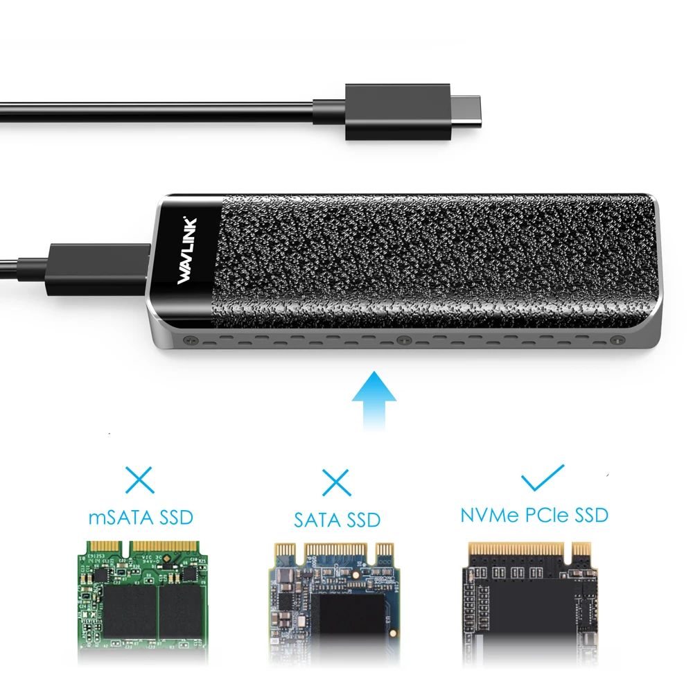 Wavlink מידע מוסמך Thunderbolt™ 3 NVME חיצוני SSD מארז USB Type-C 40Gbps הדיסק הקשיח קופסת מתאם עבור Windows & Mac OS - 3