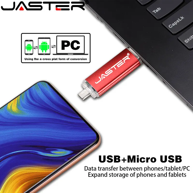 ג ' סטר צבע OTG Flash Drive 64GB מגיע עם דיסק 32GB USB 2.0 16GB עט כונני 4GB מתנות מפתח שרשרת מקל זיכרון אחסון חיצוני - 3