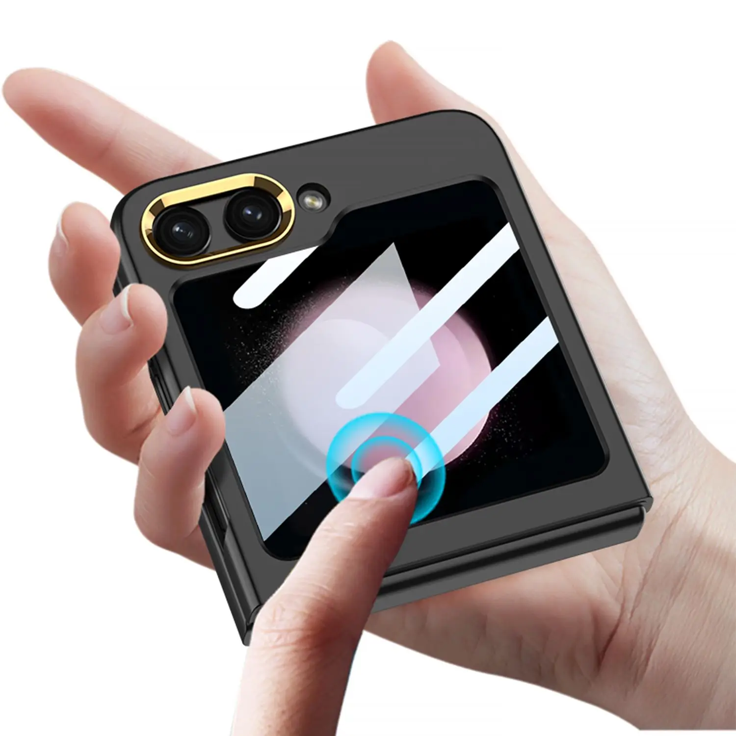 ACC-עבור Samsung Galaxy Z flip 5 מקרה אולטרה דק צבע עדשות מגע, סרט all-in-one חיוני עבור גברים ונשים כיסוי - 3