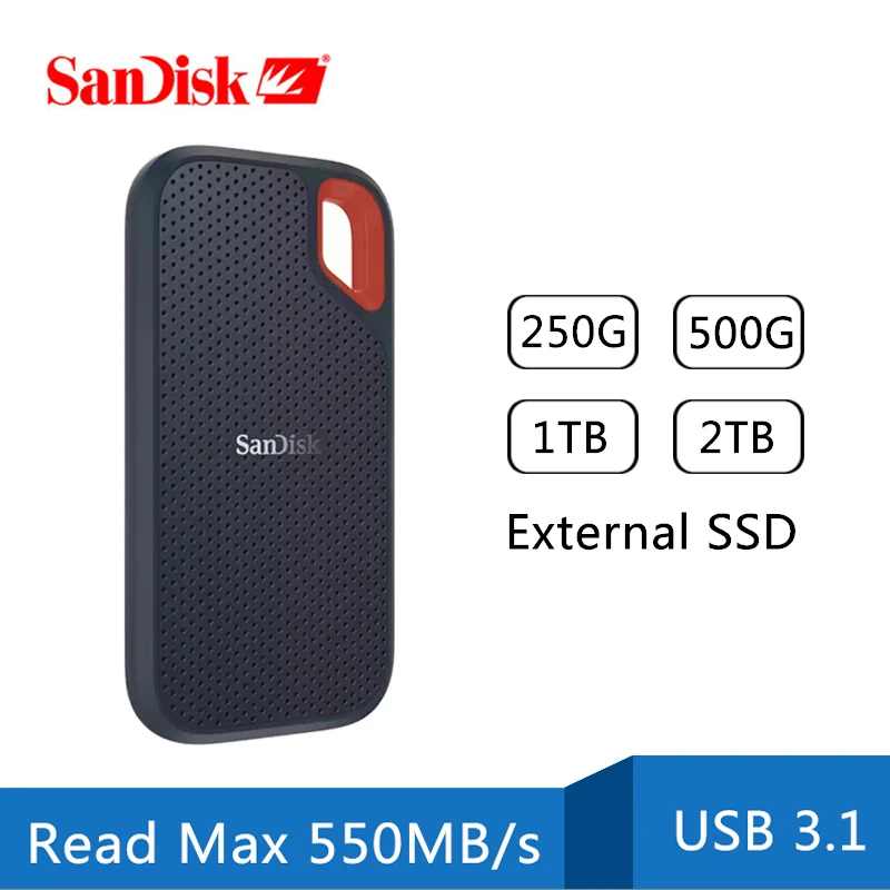 SanDisk מסוג-c נייד SSD 1TB 500GB 550M חיצוני קשיח SSD USB 3.1 HD כונן קשיח 250GB מצב מוצק דיסק על מחשב נייד - 3