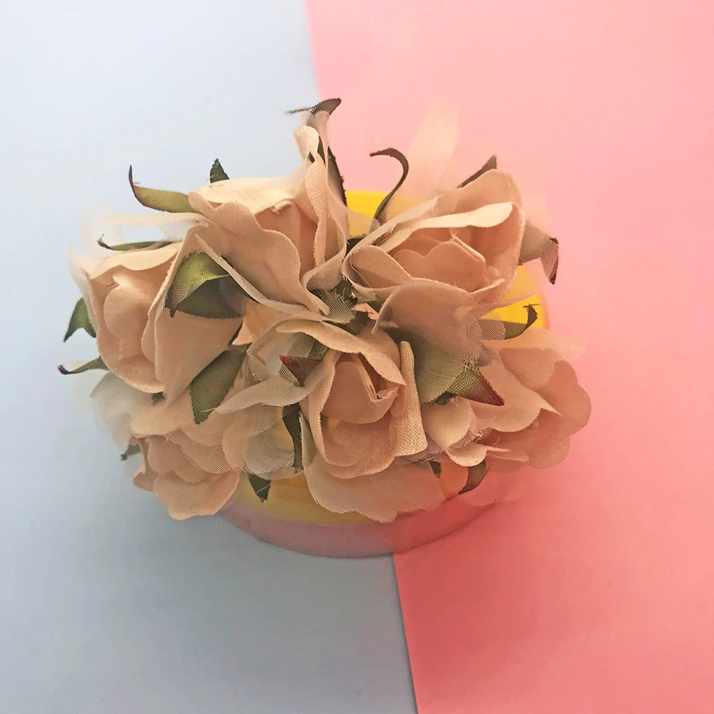 6pcs חדש התחתונה חוט רוז זר פרחים מלאכותיים חתונה בבית הקישוט לחג המולד DIY זר אלבום קופסא מתנה - 3