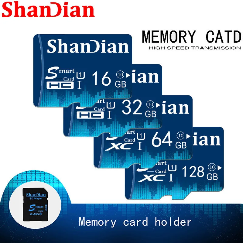 SHANDIAN כרטיס TF 16GB 32GB 64GB Class 10 כרטיס זיכרון 4GB 8GB Class 6 חכם כרטיס SD TF כרטיס אמיתי קיבולת עבור טלפונים/מצלמה - 3