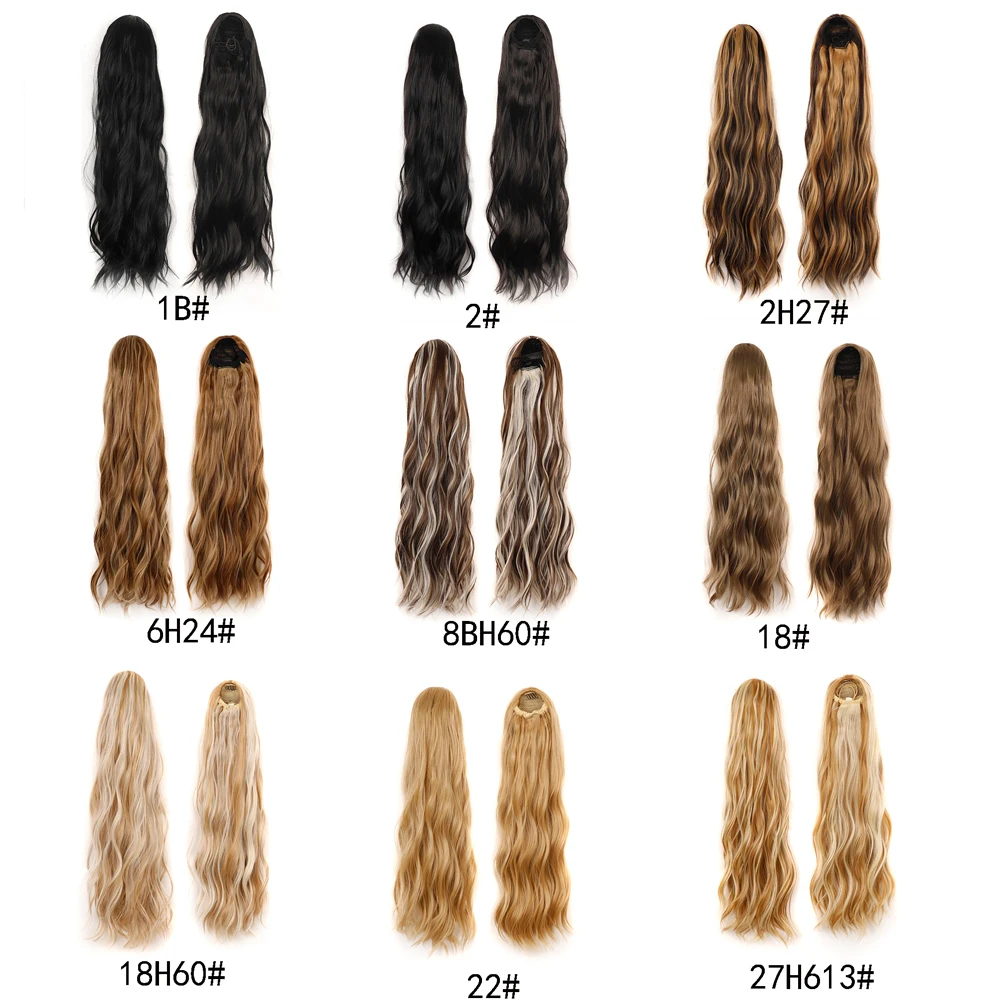 Alileader סינטטי הקוקו הארכת שיער מזויף שיער זנב מסולסל לעטוף את הקוקו הרחבה עבור נשים - 3