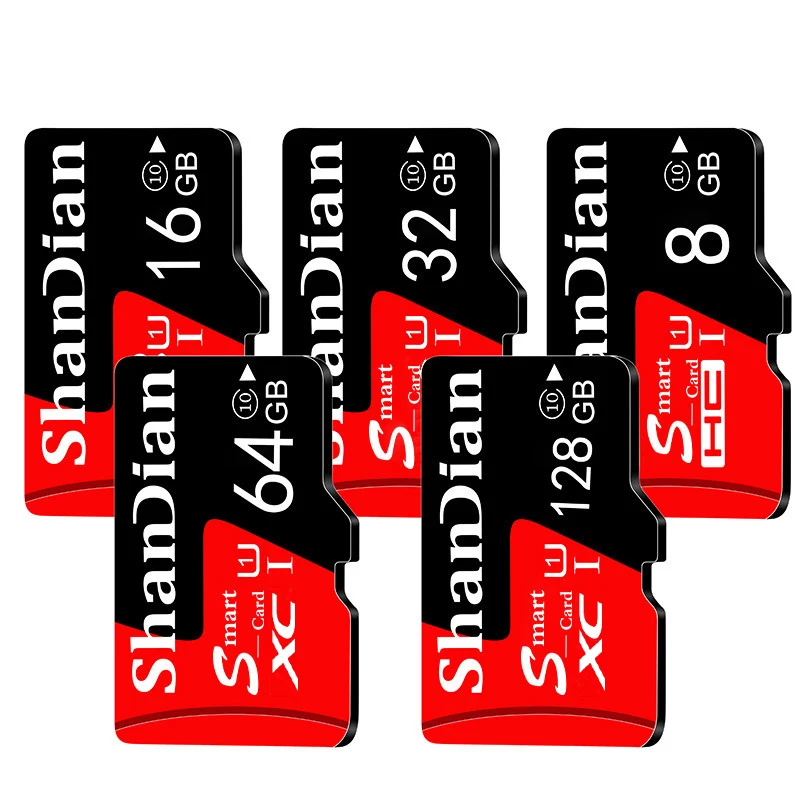 10PCS/הרבה חכמה SD/TF כרטיס 128GB 64GB 32GB Class 10 חכמה SD/SD TF כרטיס פלאש 16GB 8GB אדום כרטיס זיכרון הטלפון/מחשב לוח - 3