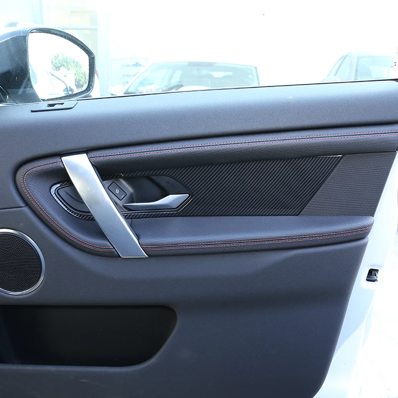 4pcs דלת המכונית הפנימי להתמודד עם פנל קישוט מכסה לקצץ את שרירי הבטן סיבי פחמן עבור לנד רובר דיסקברי ספורט 2020 הפנים אביזרים - 3