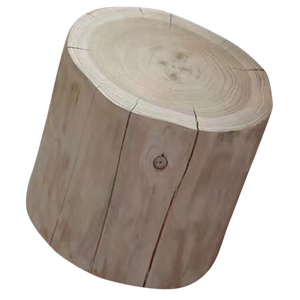 עץ מלא צואה דקורטיביים קישוט חמוד צעד עץ קטן ליד המיטה שולחן טבעי חיצונית עם כיסאות ישיבה - 3