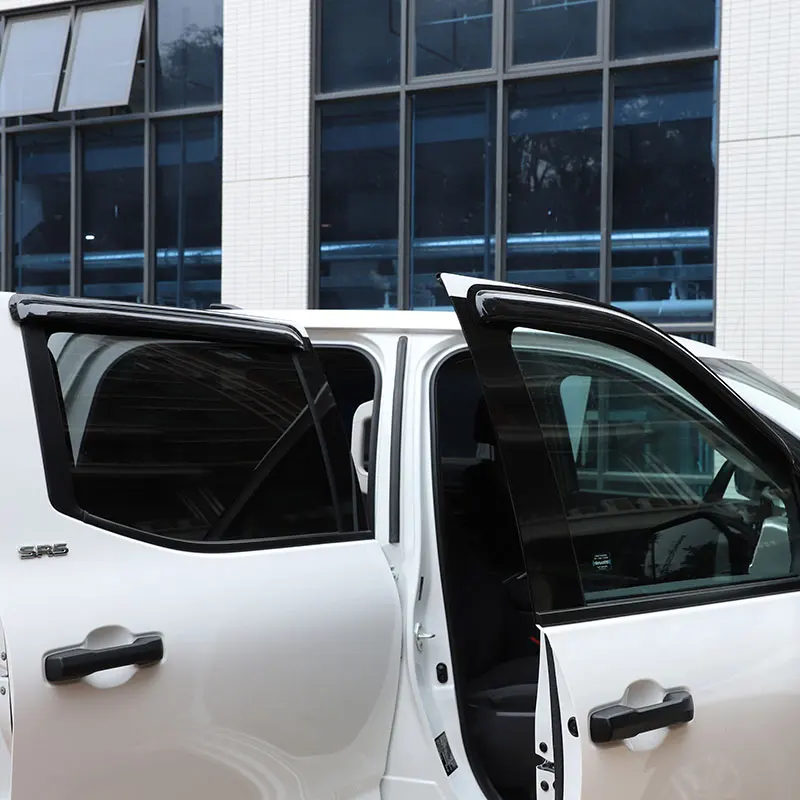 עבור טויוטה טונדרה 2022-2023 ABS מכונית שחורה, חלון שמש גשם צל הקסדות מגן מקלט כיסוי מגן לקצץ אביזרי רכב - 3