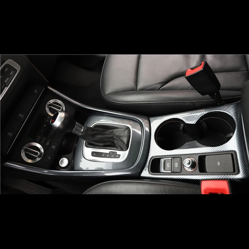 עבור אאודי Q3 2013-2016 1PC סיבי פחמן ABS Chrome המכונית הציוד ידית משמרת מסגרת הכיסוי לקצץ פיתוחים רכב סטיילינג - 3
