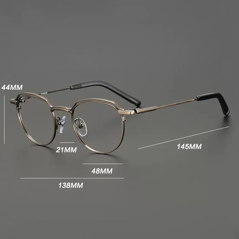 בציר מטיטניום טהור משקפיים מסגרת גברים רטרו מרשם אופטי קוצר ראייה מסגרת משקפיים נשים 2022 יוקרה חדשים של מותג משקפי שמש - 3