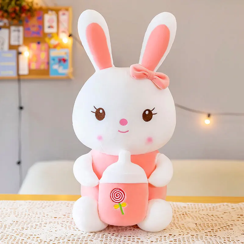 35-85cm גדול גודל ארנב צעצוע קטיפה Kawaii בקבוק החלב באני חיות מצוירות ממולאים כרית חמוד הביתה, למיטה עיצוב בחורה BirthdayGift - 3