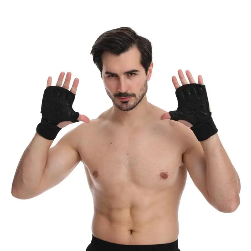 כפפות אימון משקולות על גברים, נשים, ספורט כושר מבנה גוף התעמלות כושר היד כף היד פאלם מגן כפפות - 3