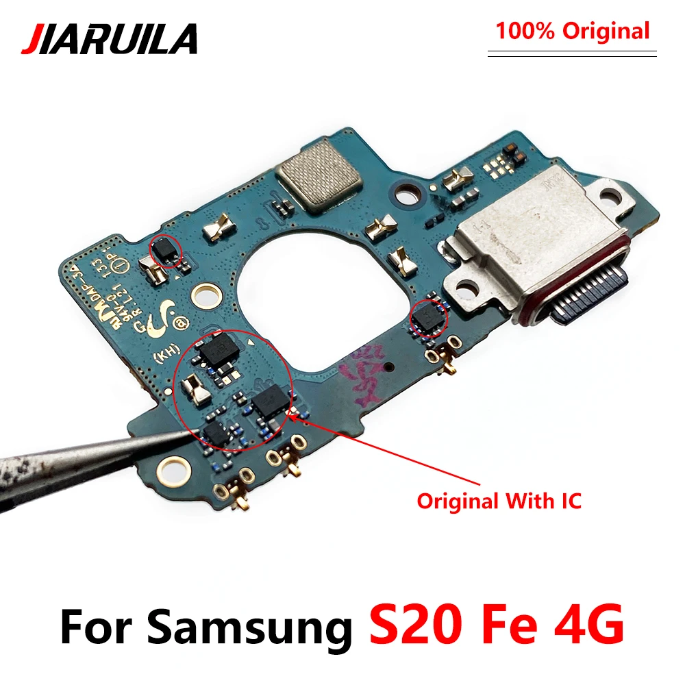 המקורי מטען USB יציאת טעינה להגמיש מחבר מזח לוח עם מיקרופון חלופי Samsung S20 פה 4G G780F / 5G G781V - 3