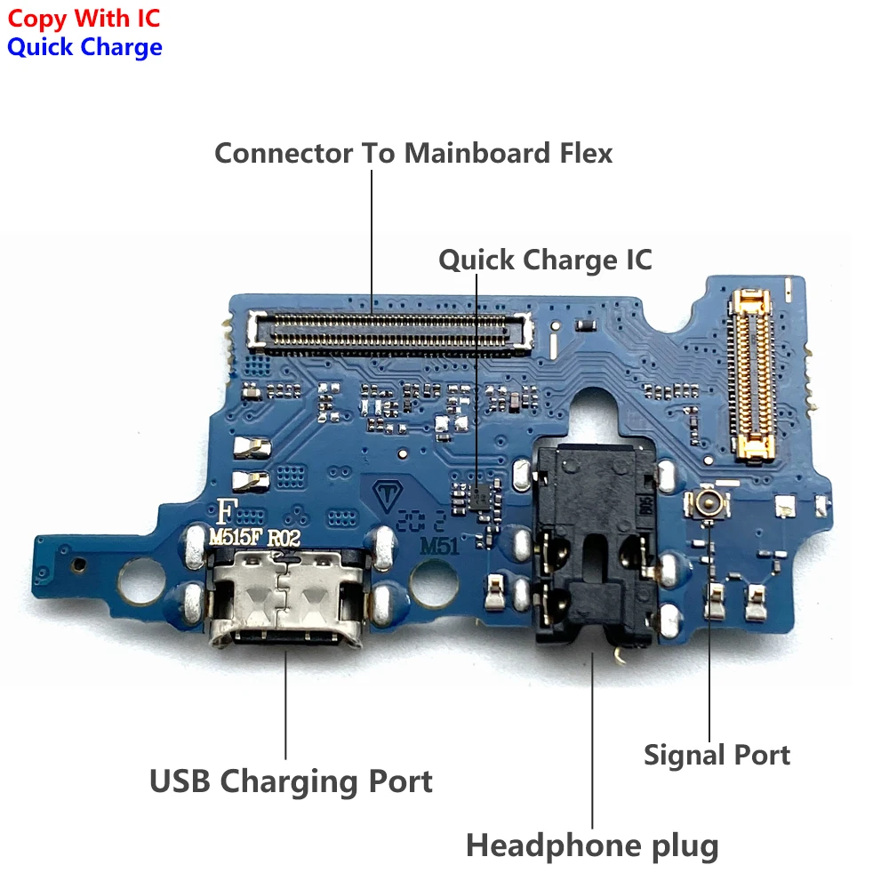 עבור Samsung M22 M31S M32 M51 M52 M10 M20 M30 M30s M21 M62 M53 5G מטען USB נמל עגינה מחבר טעינה לוח ראשי להגמיש כבלים - 3