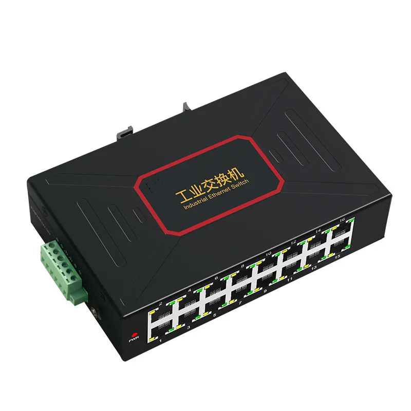 אספקת 16 יציאות תעשייתי מתגי Ethernet 10/100Mbps דין מעקה מסוג RJ45 רשת מתג 16 port gigabit switch - 3