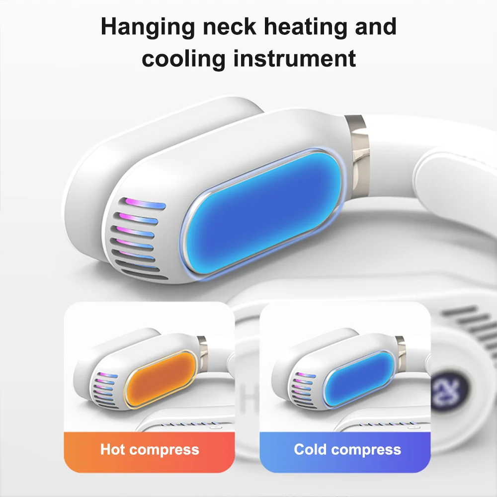 נייד צוואר המאוורר בקיץ אוויר קריר Bladeless מאוורר USB בשלכת אוהדי קירור מזגן לביש Neckband מאוורר עם תנור חם - 3