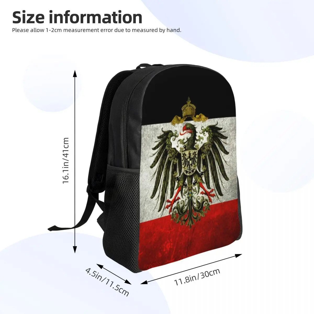 האימפריה הגרמנית דגל גרמניה נסיעות תיק גב גברים, נשים, בית ספר נייד בוא נזוז סטודנט Daypack שקיות - 3