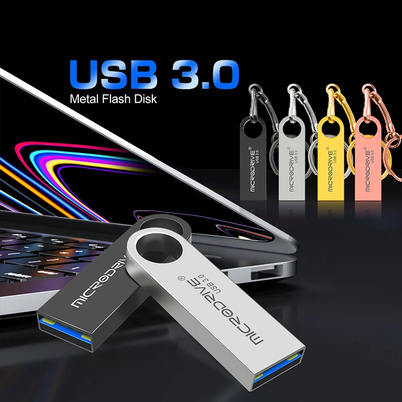 כונן הבזק מסוג USB 3.0 מקל זיכרון Pendrive 128GB 64GB 32GB 16GB השתלמות USB 3.0 עמיד למים 64GB 128GB מהירות גבוהה מתכת 3.0 USB דיסק - 3