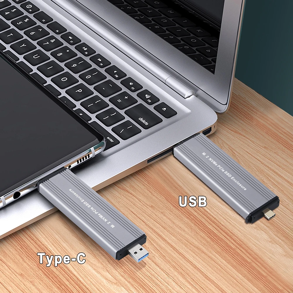 M2 NVMe SSD גדרה מ. 2 USB3.1 Gen2 10Gbps אלומיניום SSD במקרה USB+Type-C כפול ממשק חיצוני המתחם עבור M2 NVMe PCIe - 3