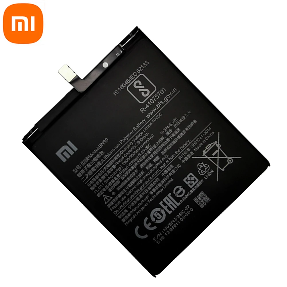 שיאו mi 100% Orginal BN39 3000mAh סוללה עבור Xiaomi Mi לשחק BN39 באיכות גבוהה הטלפון החלפת סוללות +כלים - 3