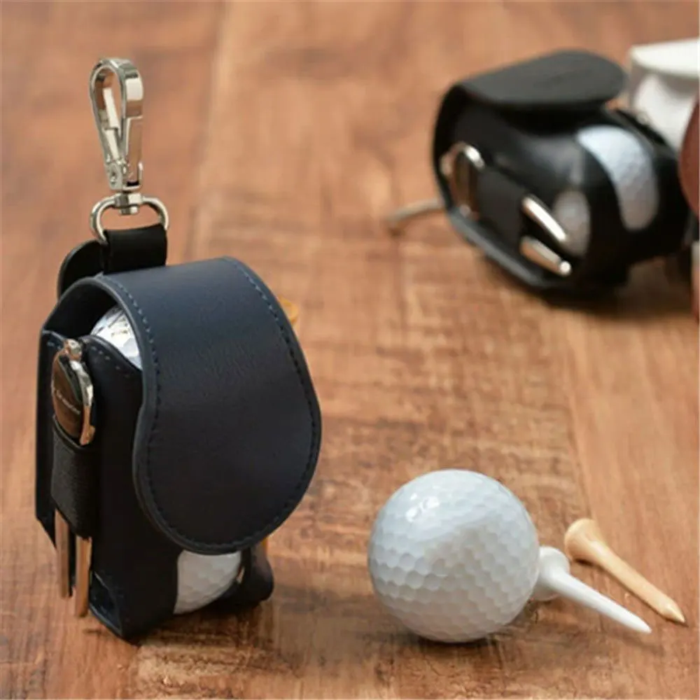 מיני כיס עור כדור גולף אחסון כיס גולף נייד המותניים מחזיק תיק מיני גולף כדור מיכל המותניים שקית אחסון - 3