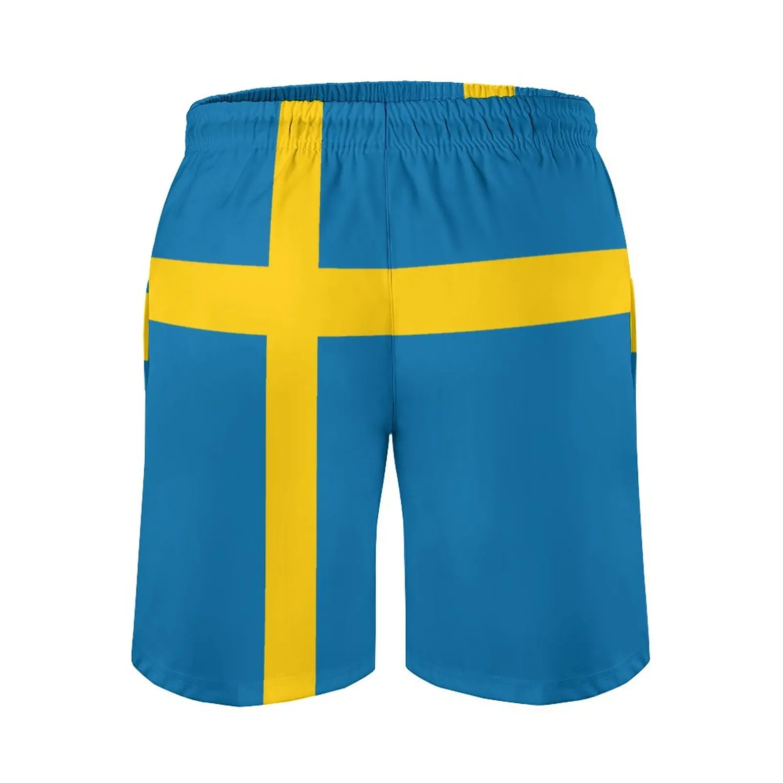שוודיה דגל הקיץ איסוף קצרים חוף ים חוף לנשימה מהירה יבש אנימה ספורט מתכוונן Drawcord חופשי אלסטי יוניסקס - 3