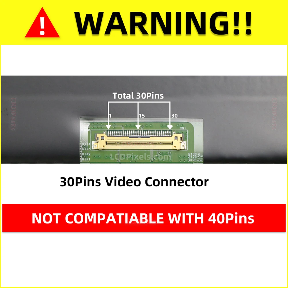 LCD פיקסלים 15.6 אינץ מחשב נייד מסך עבור מחשב נייד מדגם Inspiron 3582 מטריקס 1366*768 EDP 30 Pin מסך TN - 4