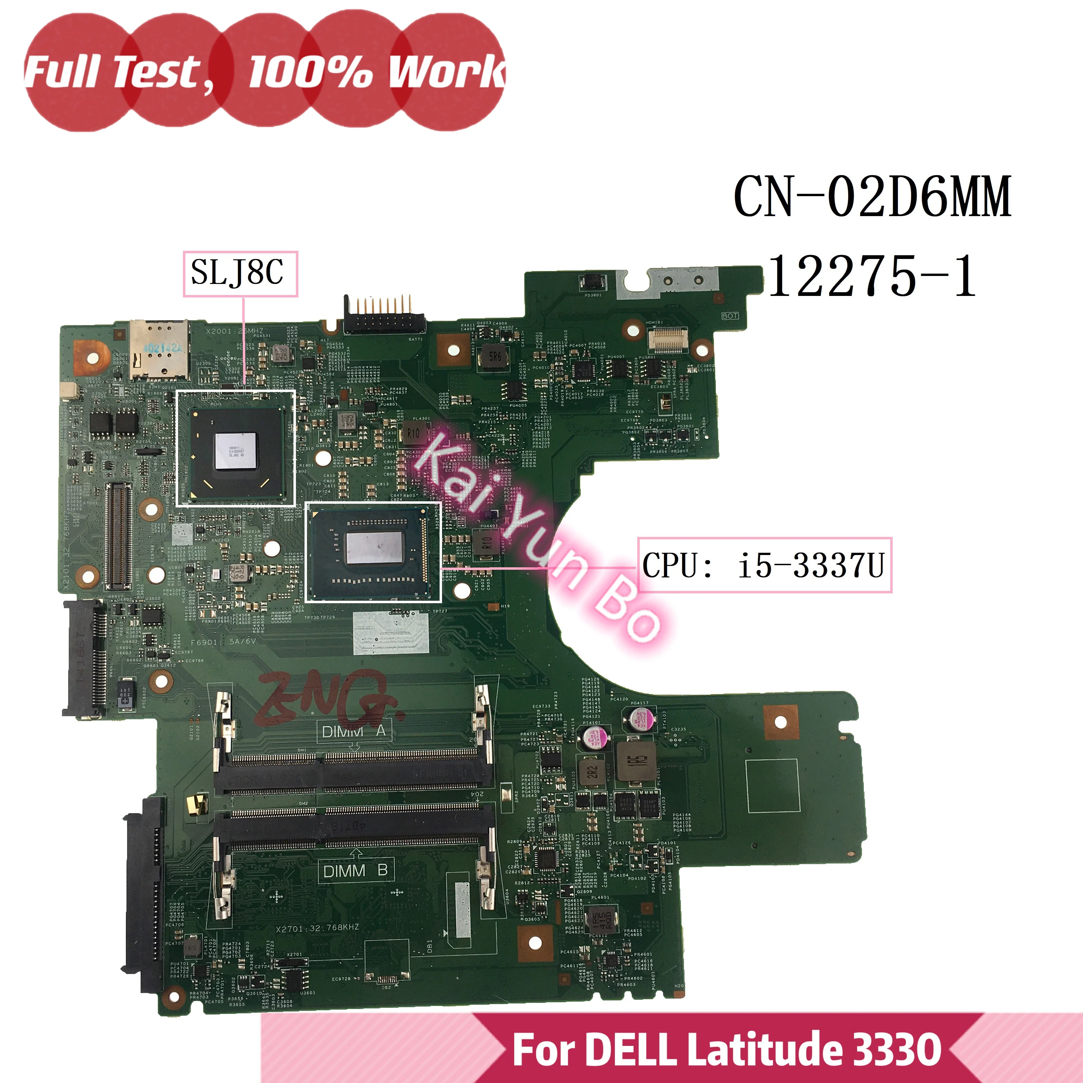 עבור Dell Latitude 3330 Vostro 131 V131 מחשב נייד לוח אם 08GGXR 8GGXR CN-0W29HP W29HP 0W29HP 02D6MM 2D6MM 12275-1 W 1007U i3 i5 - 4