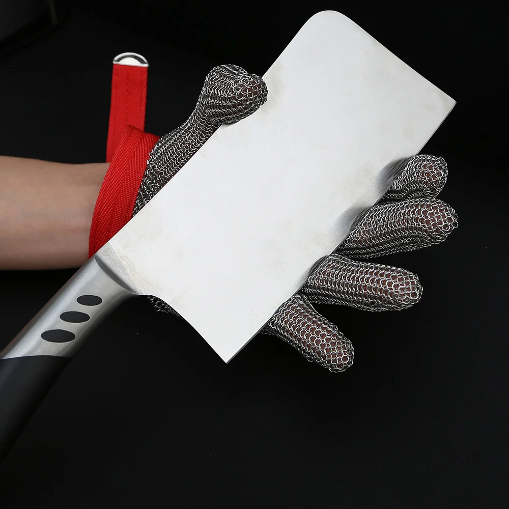 כפפות באיכות גבוהה 304L נירוסטה רשת סכין לחתוך עמיד מכתבי שרשרת מגן כפפות מטבח הקצב עובד בטיחות - 4